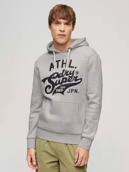 Толстовка с рисунком Athletic Script Superdry, ледниковый серый мергель