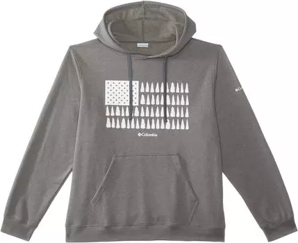 Толстовка с рисунком Big & Tall Trek Columbia, цвет Charcoal Heather/Treeline Flag Graphic