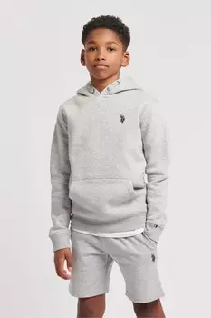 Толстовка с рисунком «двойной всадник» для мальчиков U.S. Polo Assn, серый