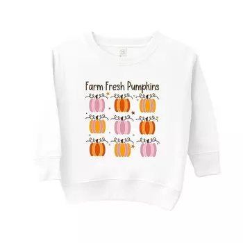 Толстовка с рисунком Farm Fresh Pumpkins Chart для малышей The Juniper Shop, белый