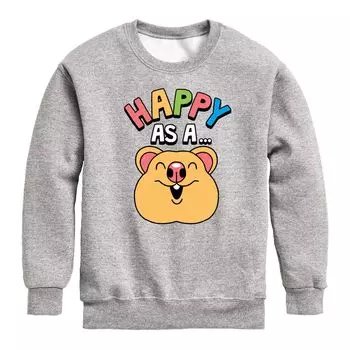 Толстовка с рисунком Happy As A Quokka для мальчиков 8–20 лет Licensed Character, серый