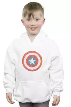 Толстовка с рисунком Капитана Америки и щитом Marvel, белый