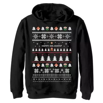 Толстовка с рисунком Nintendo Super Mario Happy Holidays Pixels для мальчиков 8–20 лет Licensed Character