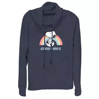 Толстовка с рисунком Peanuts Rainbow Good Vibes для подростков с воротником-хомутом и рисунком Licensed Character