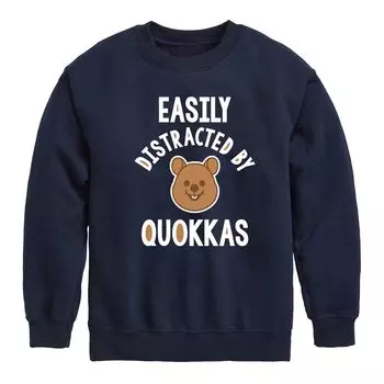 Толстовка с рисунком Quokkas для мальчиков 8–20 лет, которая легко отвлекается Licensed Character, синий