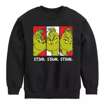 Толстовка с рисунком Stink Stank Stunk для мальчиков 8–20 лет. «Доктор Сьюз. Как Гринч украл Рождество» Licensed Character, черный