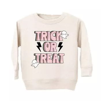 Толстовка с рисунком Trick Or Treat Lightning Bolt для малышей The Juniper Shop, цвет Natural