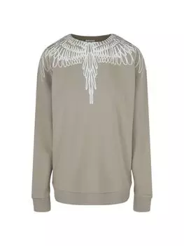 Толстовка с рисунком Wings Marcelo Burlon, цвет White Beige