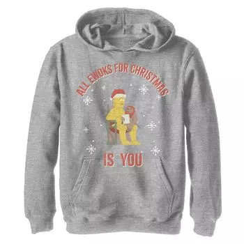 Толстовка с рисунком «Звездные войны» C-3PO для мальчиков 8–20 лет All Ewoks For Christmas Is You Star Wars