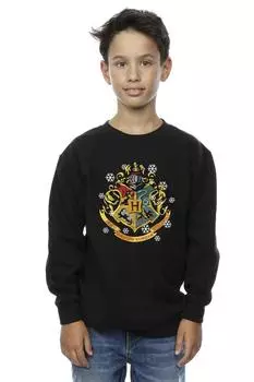 Толстовка с рождественским гербом Harry Potter, черный