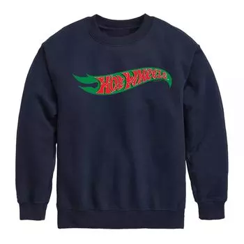 Толстовка с рождественским логотипом Hot Wheels и графическим рисунком для мальчиков 8–20 лет Licensed Character, синий
