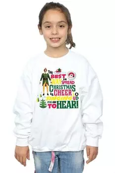 Толстовка с рождественским приветствием Elf, белый