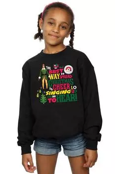 Толстовка с рождественским приветствием Elf, черный