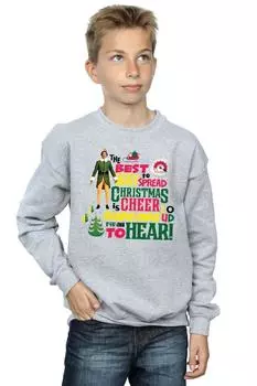 Толстовка с рождественским приветствием Elf, серый