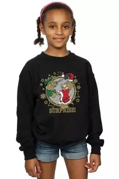 Толстовка с рождественским сюрпризом Tom & Jerry, черный