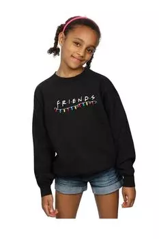 Толстовка с рождественскими огнями Friends, черный