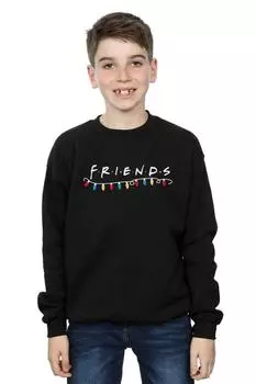 Толстовка с рождественскими огнями Friends, черный
