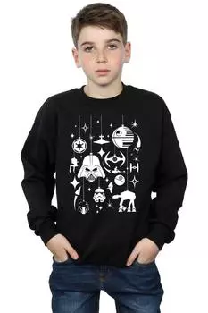 Толстовка с рождественскими украшениями Star Wars, черный