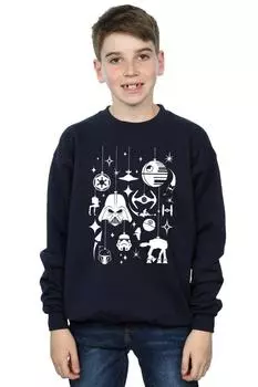 Толстовка с рождественскими украшениями Star Wars, темно-синий