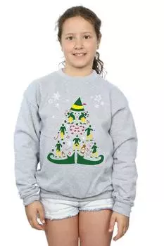 Толстовка с рождественской елкой Elf, серый