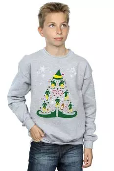 Толстовка с рождественской елкой Elf, серый