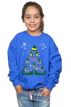 Толстовка с рождественской елкой Elf, синий