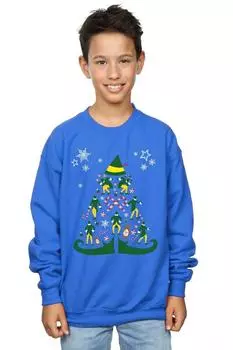 Толстовка с рождественской елкой Elf, синий