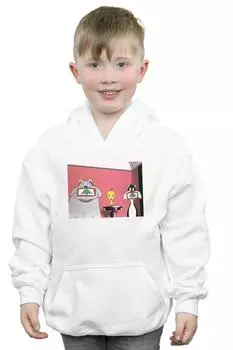 Толстовка с рождественской открыткой Looney Tunes, белый