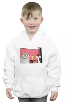 Толстовка с рождественской открыткой Looney Tunes, белый