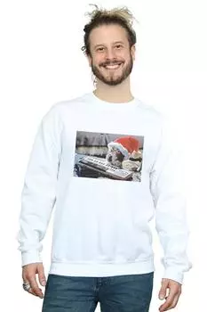 Толстовка с рождественской шляпой Mogwai Gremlins, белый