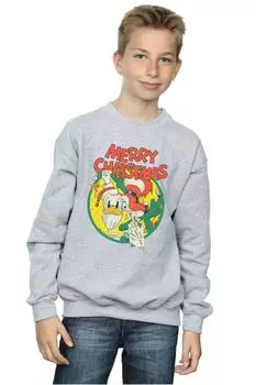 Толстовка с Рождеством Дональда Дака Disney, серый