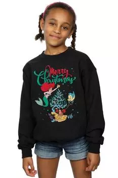 Толстовка с Рождеством принцессы Ариэль Disney, черный