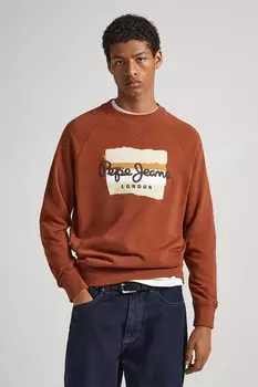 Толстовка с рукавами реглан и узором Pepe Jeans London, красный