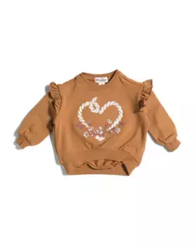 Толстовка с рюшами на рукавах для маленьких девочек Miles The Label, оранжевый