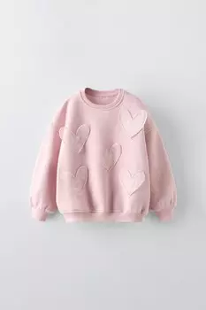 Толстовка с сердцем ZARA, розовый