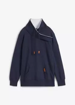 Толстовка с шалевым воротником и уютным флисом John Baner Jeanswear, синий