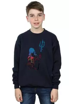Толстовка с силуэтом «Аквамен» DC Comics, темно-синий