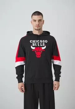 Толстовка с символикой NBA CHICAGO BULLS COLOUR BLOCK OVERSIZE HOODIE New Era, черный