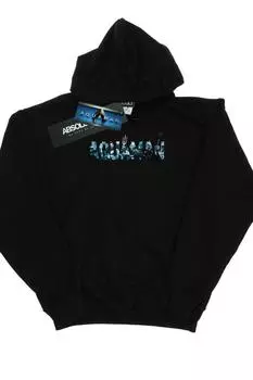 Толстовка с текстовым логотипом Aquaman DC Comics, черный