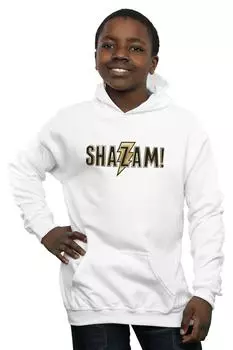 Толстовка с текстовым логотипом Shazam DC Comics, белый