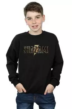 Толстовка с текстовым логотипом Shazam DC Comics, черный