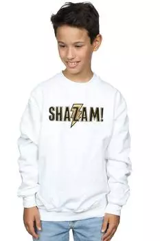 Толстовка с текстовым логотипом Shazam DC Comics, белый
