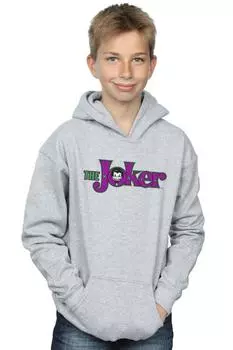 Толстовка с текстовым логотипом The Joker DC Comics, серый