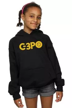 Толстовка с текстовым логотипом The Rise Of Skywalker C-3PO Star Wars, черный