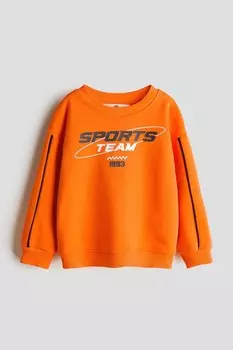 Толстовка с текстовым мотивом H&M, оранжевый