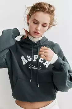 Толстовка с текстовым мотивом H&M, зеленый