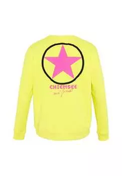 Толстовка с типичным для этикетки принтом на спине Chiemsee, цвет 12-0645 lemon tonic