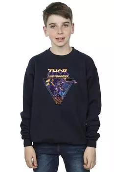 Толстовка с треугольным логотипом Thor Love And Thunder Marvel, темно-синий