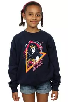 Толстовка с треугольными чашками Wonder Woman 84 Diana 80-х годов DC Comics, темно-синий