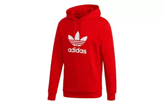 Толстовка с трилистником мужская красная Adidas Originals, красный